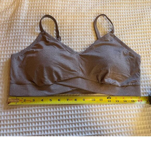 Torrid Sports Bra Brown Cross Front Detail & Adjustable Spaghetti Straps 1 (1X) - Picture 3 of 9